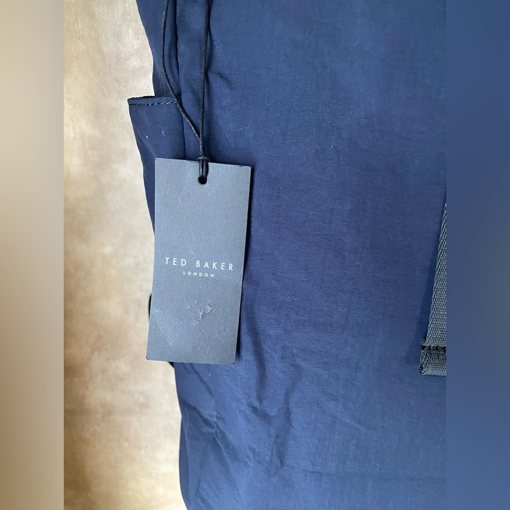 Ted Baker London Navy Blue Roll-Top Backpack NWT OSFM Adjustable - Picture 8 of 11